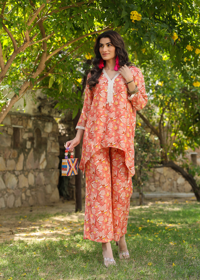 Lilly Viscose Floral Printed Coord Set