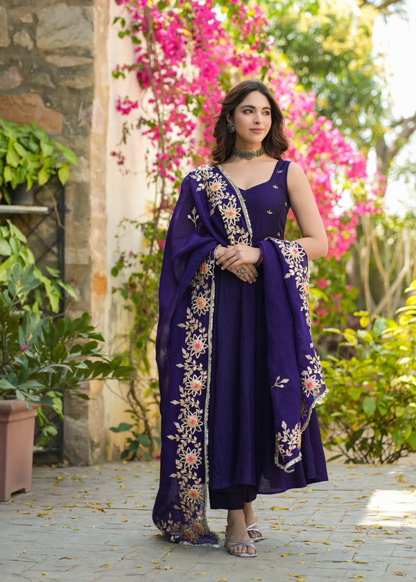 Chandrika Purple Anarkali Suit Set With Dupatta