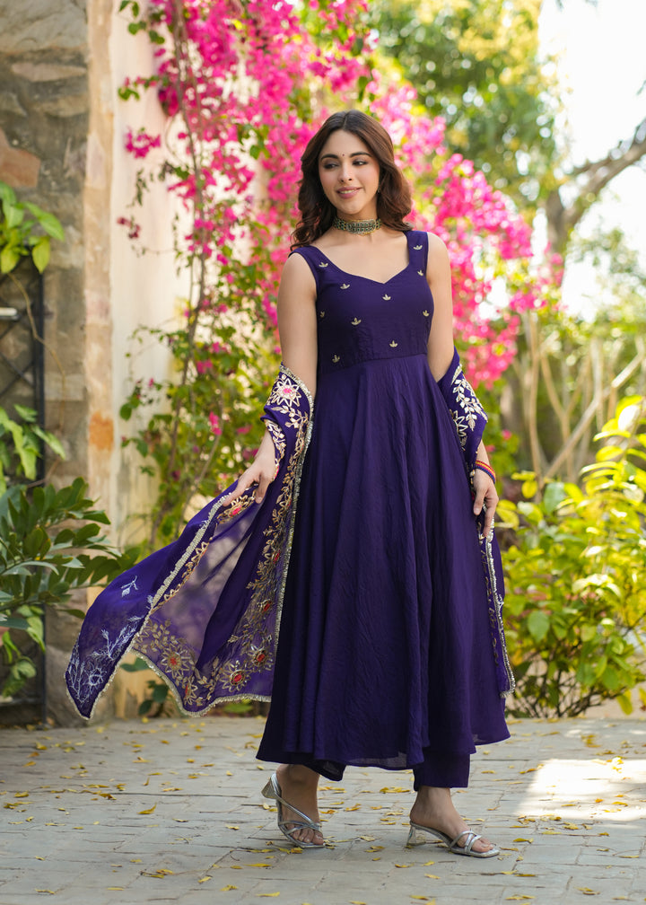 Chandrika Purple Anarkali Suit Set With Dupatta