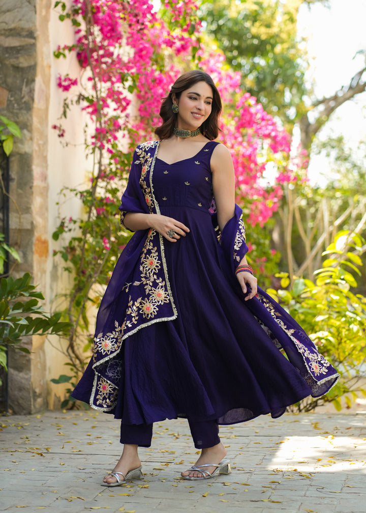 Chandrika Purple Anarkali Suit Set With Dupatta