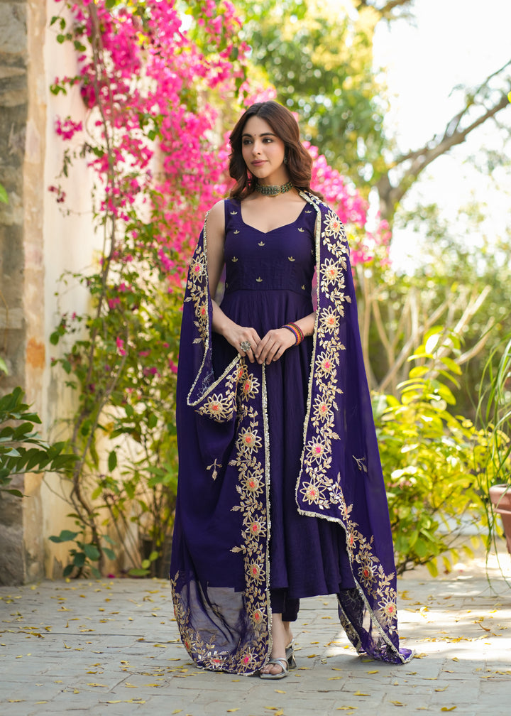 Chandrika Purple Anarkali Suit Set With Dupatta