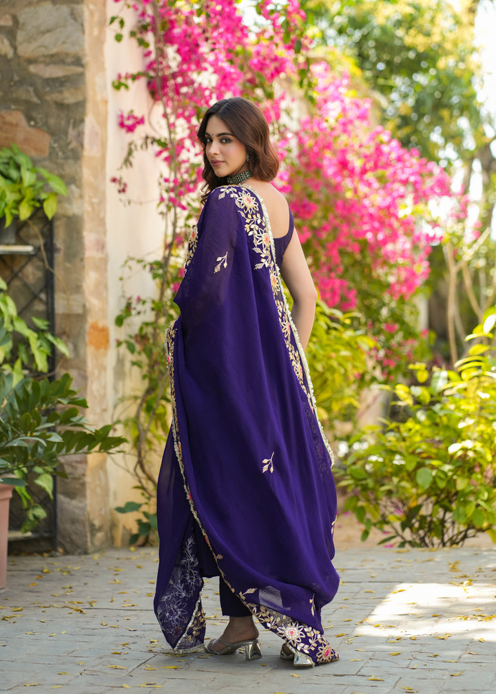 Chandrika Purple Anarkali Suit Set With Dupatta