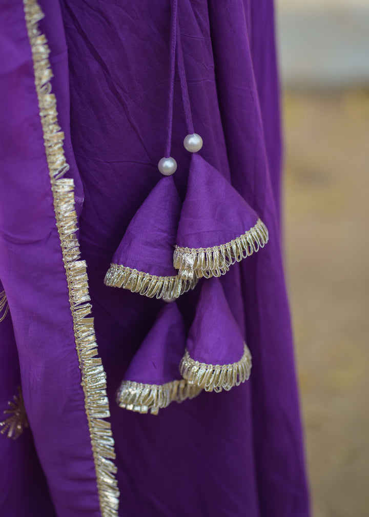 Kaveri  Purple Angrakha Suit Set With Dupatta