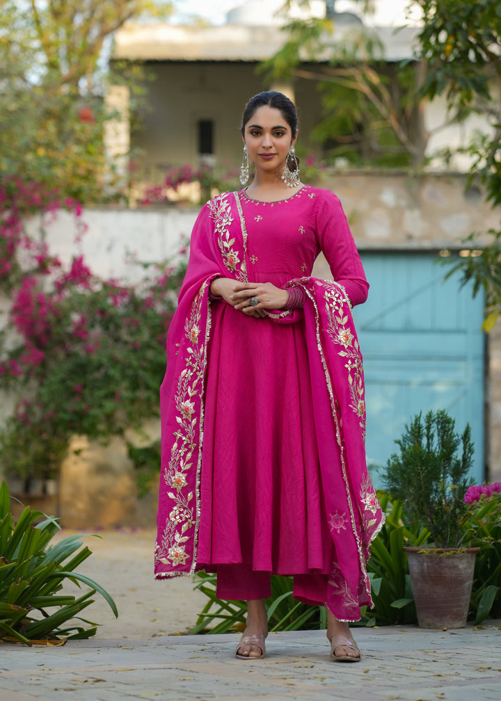 Suhani Pink Anarkali Suit Set With Dupatta