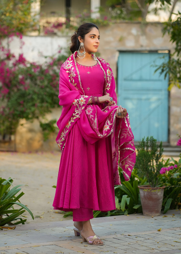 Suhani Pink Anarkali Suit Set With Dupatta