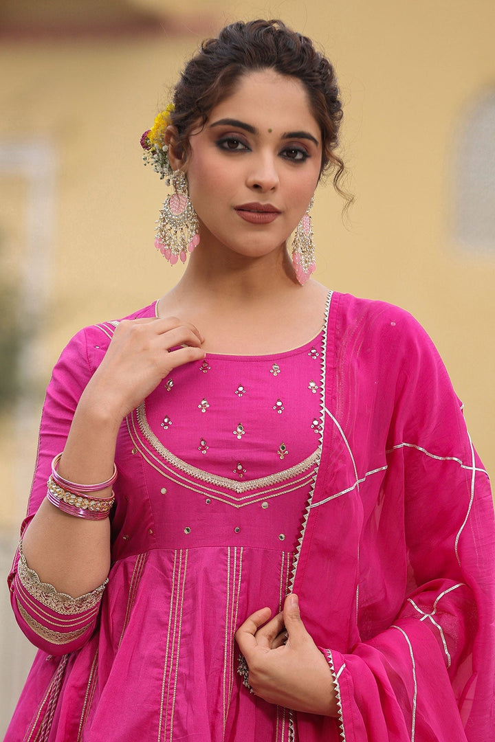 Saanwariya Gota Lace Kurta With Sharara And Dupatta